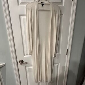 White House Black Market Cream long Cardigan
